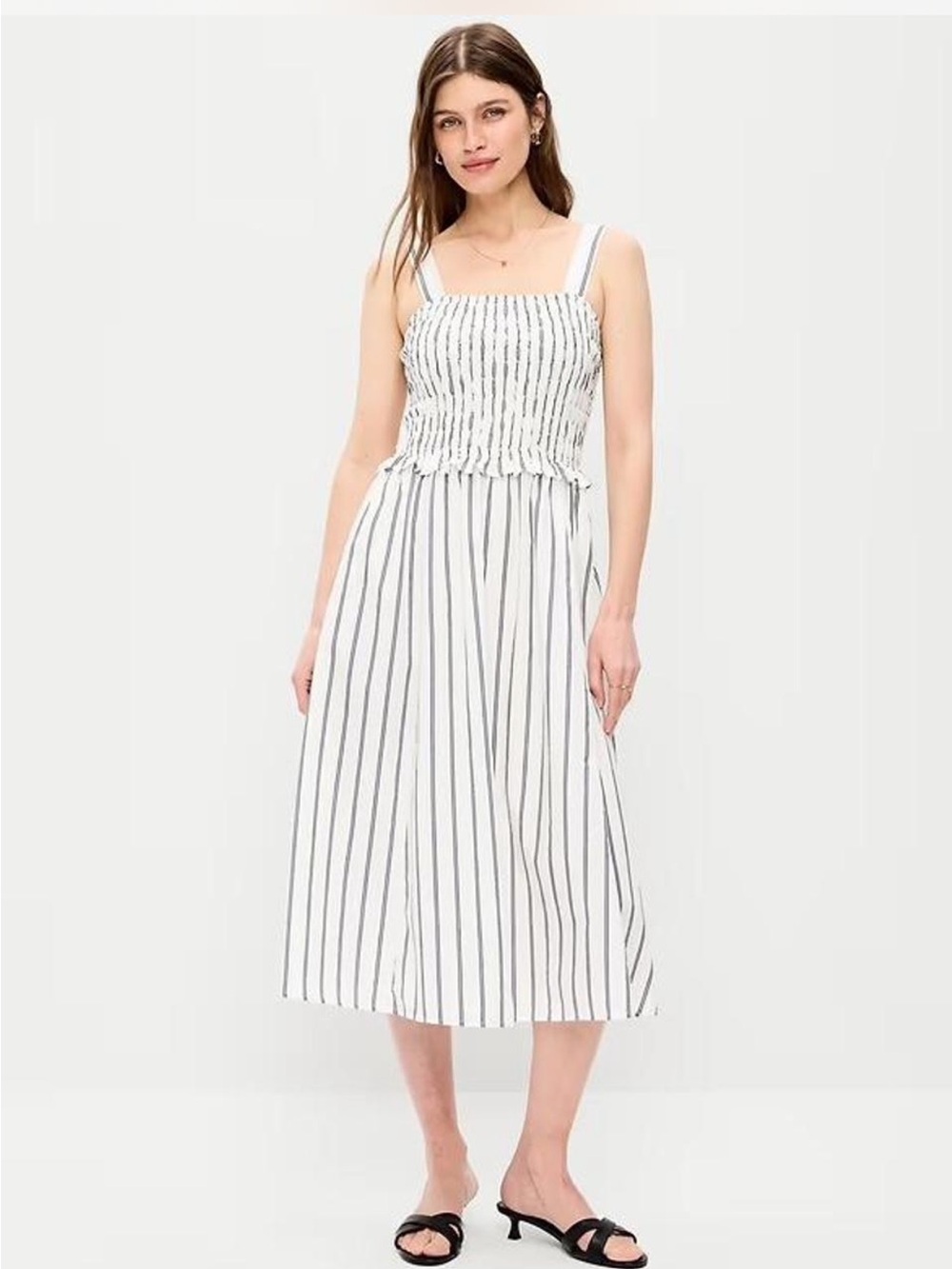 Old navy striped smocked midi dress